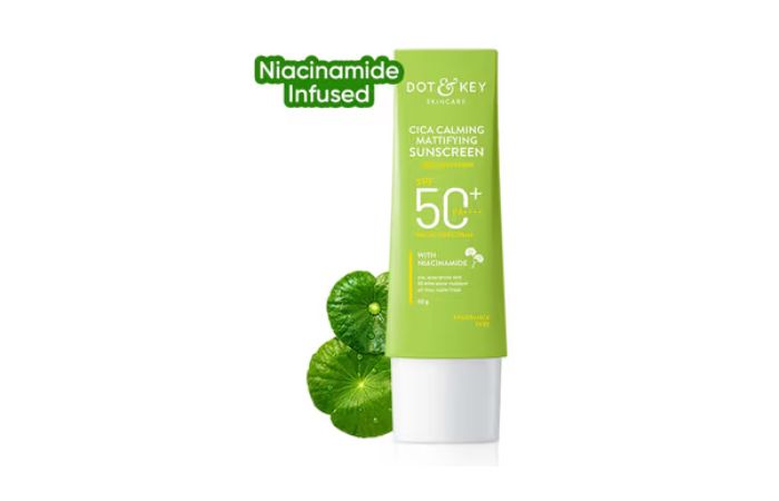 Dot & Key Cica Calming Niacinamide Face Sunscreen SPF 50 PA+++ For Oily Acne Prone & Sensitive Skin (50 g)