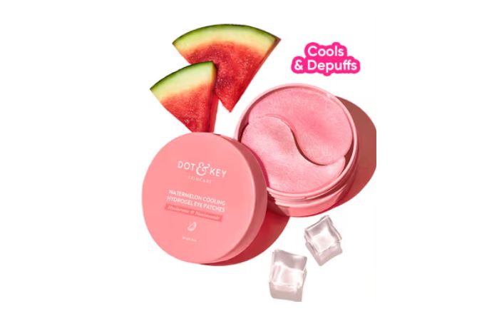 Dot & Key Watermelon, Hyaluronic & Caffeine Cooling Hydrogel Eye Patches For Dark Circle & Puffiness (60 patches)