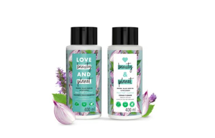 Love Beauty & Planet Onion Blackseed & Patchouli Hair Fall Control Sulfate Free Shampoo & Conditioner