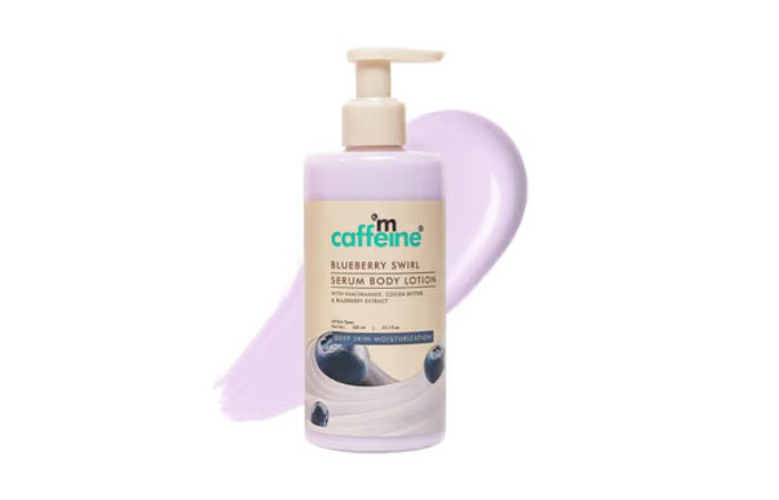 MCaffeine Blueberry Swirl Serum Body Lotion 72 hrs Deep Moisturization With Niacinamide (300ml)